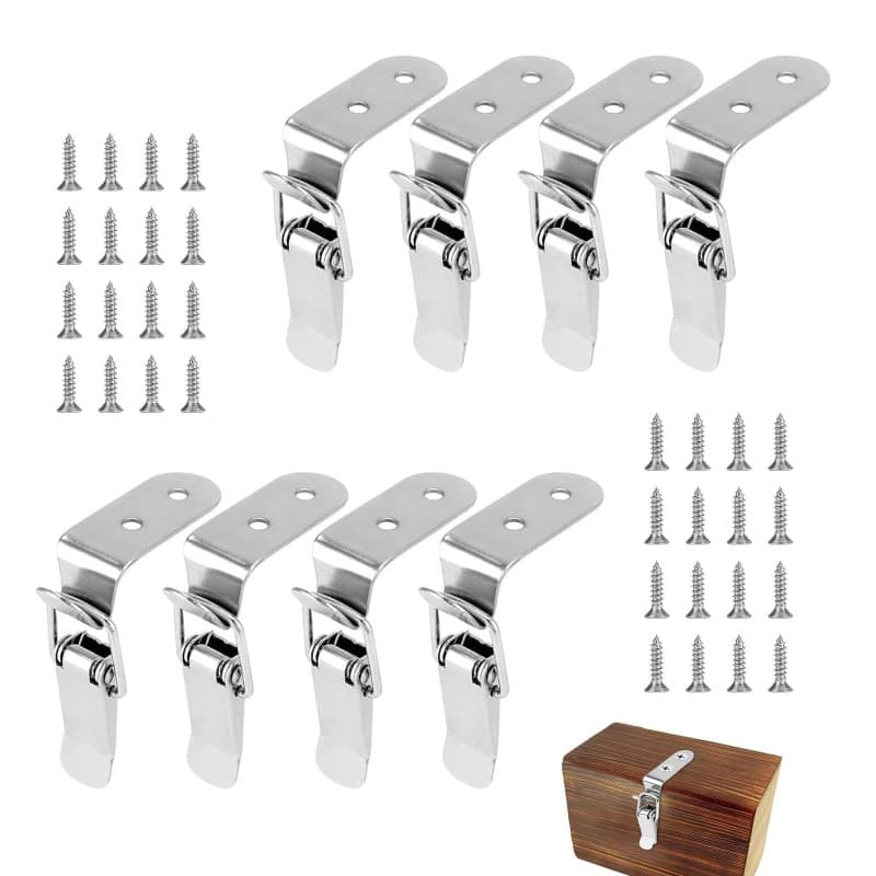 Fermeture a Levier,Fermeture à Ressort Loquet,8 Pcs Loquet à Ressort Bascule,Fermoir de Tension,Loquet Bascule en Acier Inoxydab