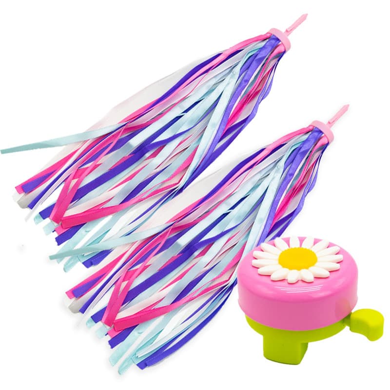 Sonnette de vélo pour enfant avec 1 paire de glands pour décoration de vélo d'enfant, sonnette de vélo, accessoires de vélo pour