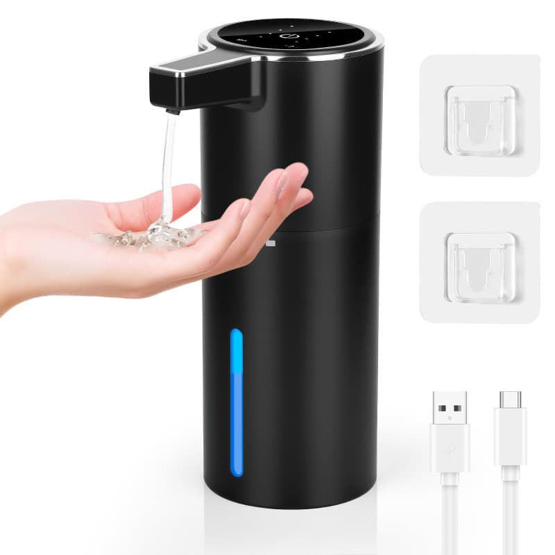 Gaethra Distributeur Savon Automatique, 420ml Distributeur Savon Mural, Distributeur Liquide Vaisselle avec Capteur Infrarouge,