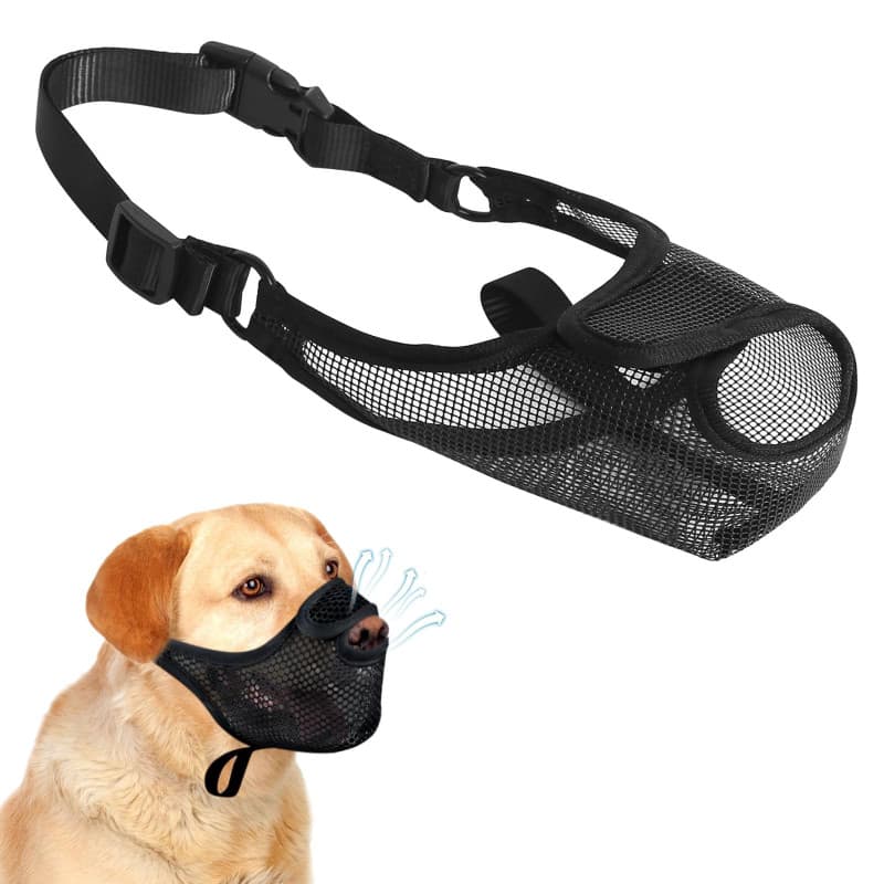 prota Museliere pour Chiens Ajustable Muselière Chien, Muselière en Nylon Réglable avec Sangles, Muselière en Maille Respirante