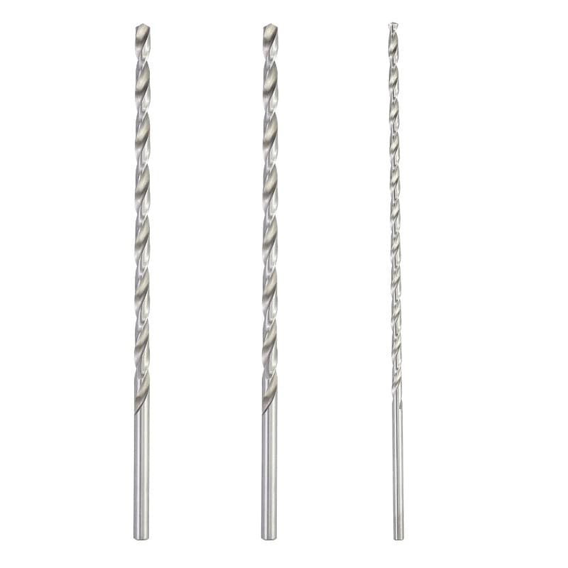 Lot de 2 forets hélicoïdaux à bois de 200 mm x 6 mm et 1 foret hélicoïdal HSS de 200 mm x 4 mm, extra long à tige directe, outil