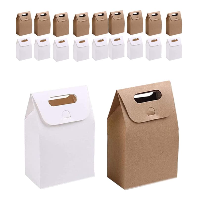 20 Pièces de Sac-Cadeau en Papier Kraft, Sacs-Cadeaux en Papier, Sacs en Papier en Papier Kraft, Emballage Cadeau pour Mariages