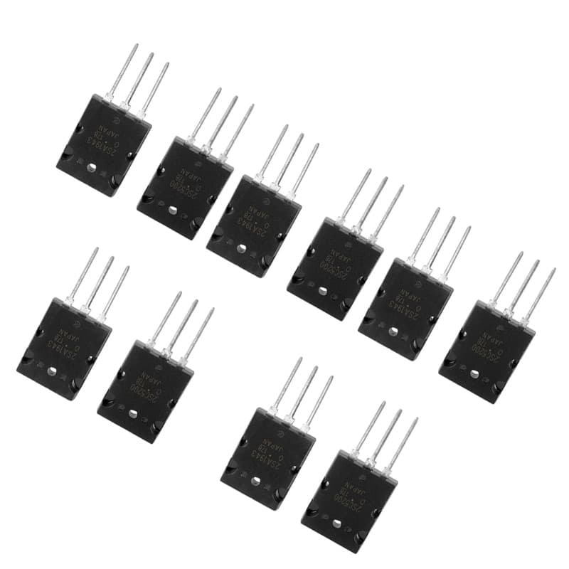 5 paires de transistors, 5 pièces 2SA1943 Transistor et 5 pièces 2SC5200 Transistor Composant électronique Transistor audio de h