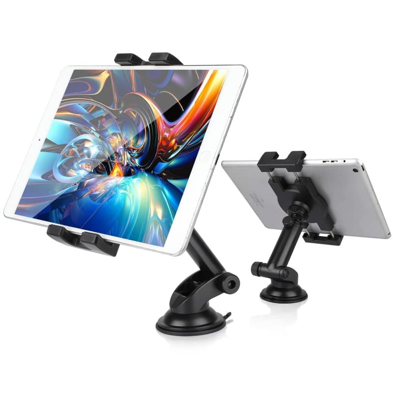Support de Voiture, 360 Degrés Support Tablette Voiture Pare-Brise Tableau Bord Support Téléphone Voiture avec Ventouse Compatib