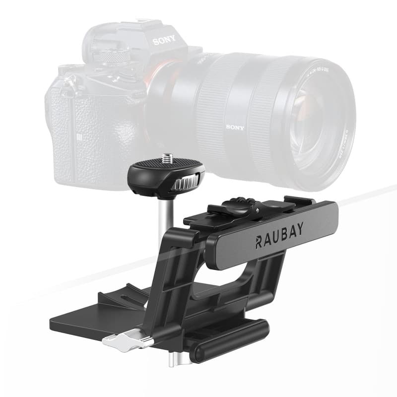 RAUBAY Support de caméra pour moniteur, pince de webcam suspendue avec vis de 6,35 mm, support supérieur de moniteur MILC pour d