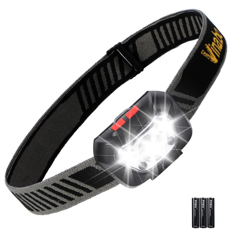 Vinabo Lampe Frontale, 6 Modes, Ultra Puissante d'Eclairage 30° Réglable, 500 LM Lampe Torche LED pour Lecture, Cyclisme, Course