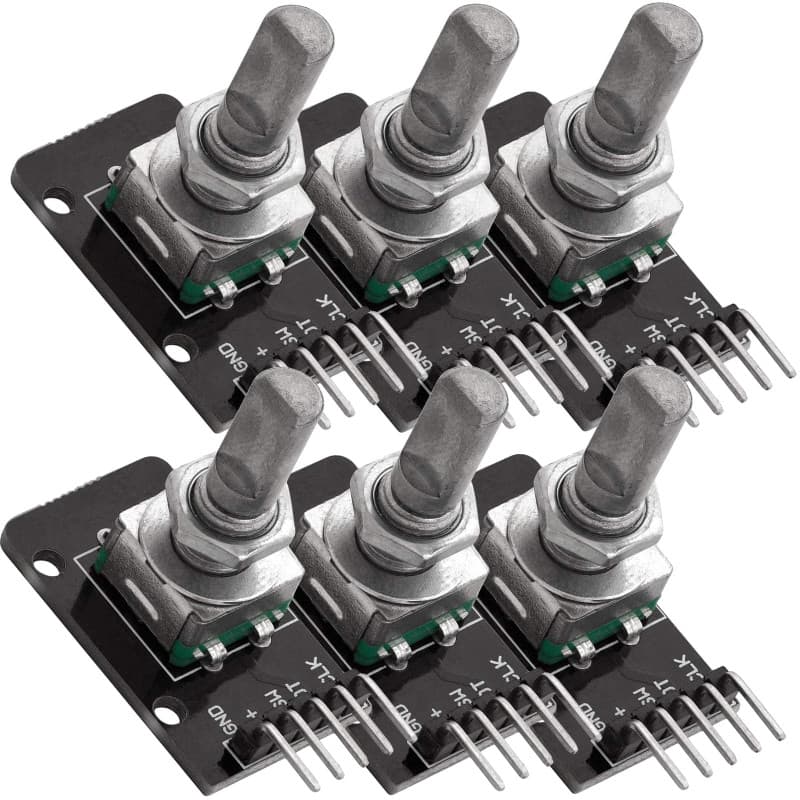 GERUI Lot de 6 modules d'encodeur rotatif KY-040 compatibles avec module d'encodeur rotatif Arduino à 360 degrés, potentiomètre