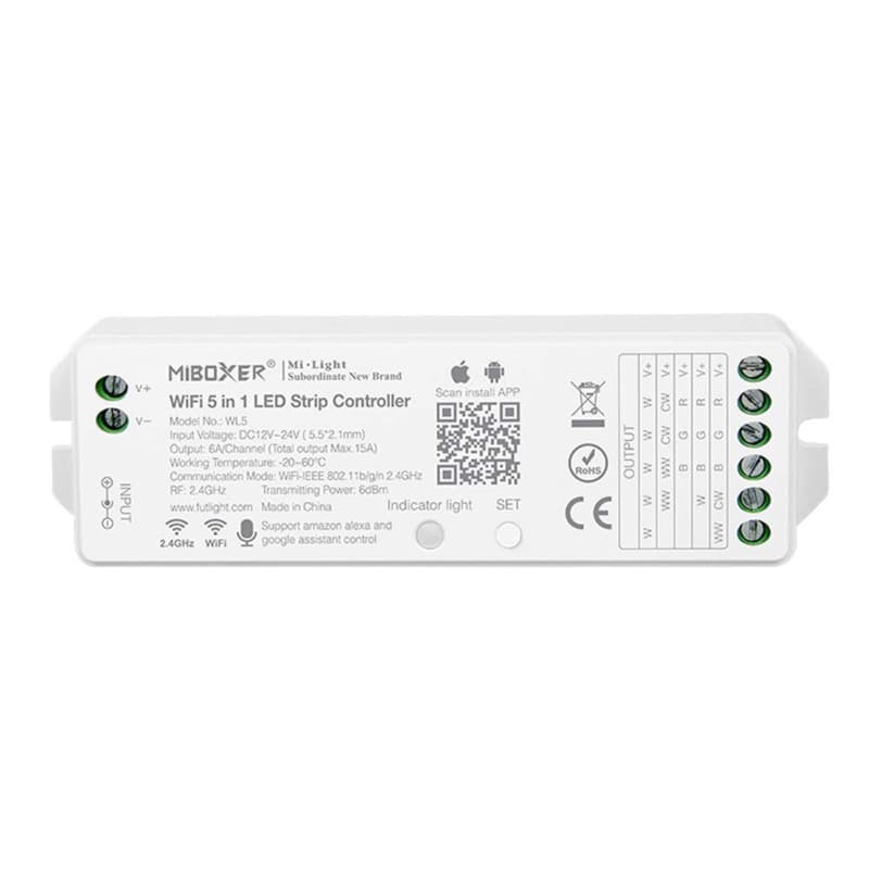 LGIDTECH WL5 Bande lumineuse LED 5 en 1 Contrôleur pour 5050 3528 2835, contrôle par application smartphone sans hub supplémenta