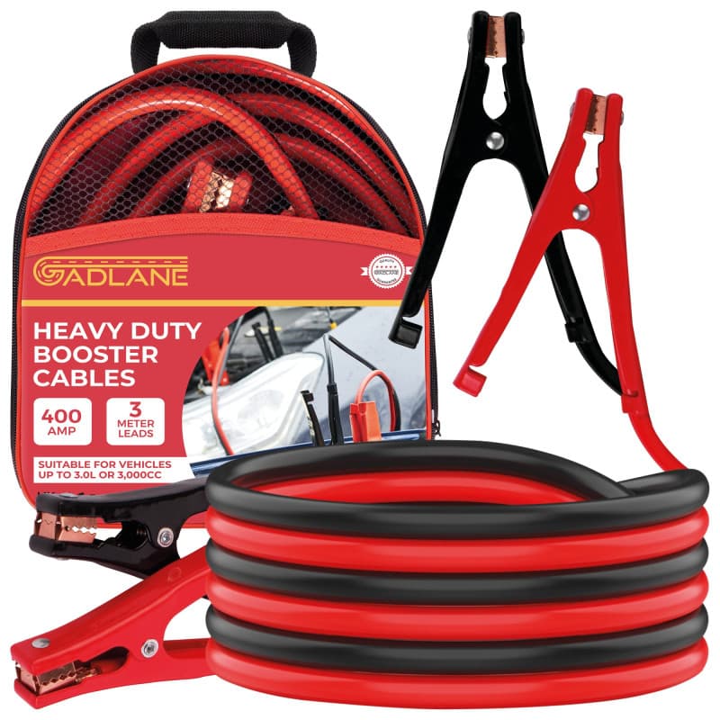GADLANE Cable De Demarrage Voiture 3m 400Amp Cable Batterie Voiture Fourgon, Camion Pinces À Code Couleur en Situation d'urgence