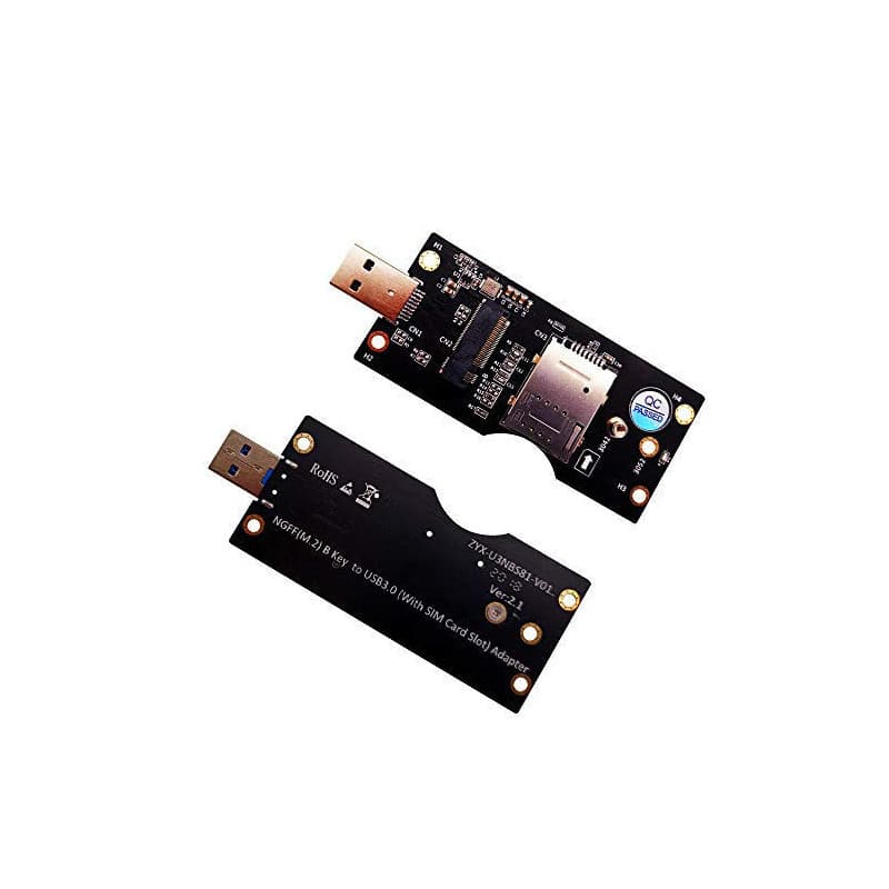 LeHang Adaptateur NGFF (M.2) vers USB 3.0 avec Fente pour Carte SIM 8 Broches pour Module 3G / 4G / 5G