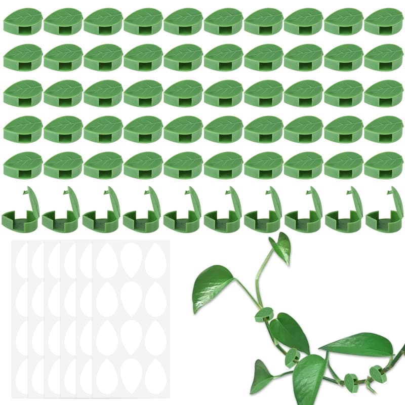 Bafumiu Pack de 60 Support Plante Grimpantes, Support Autocollant pour Plantes, Attache Cable Mural, Accessoires pour Plantes, F