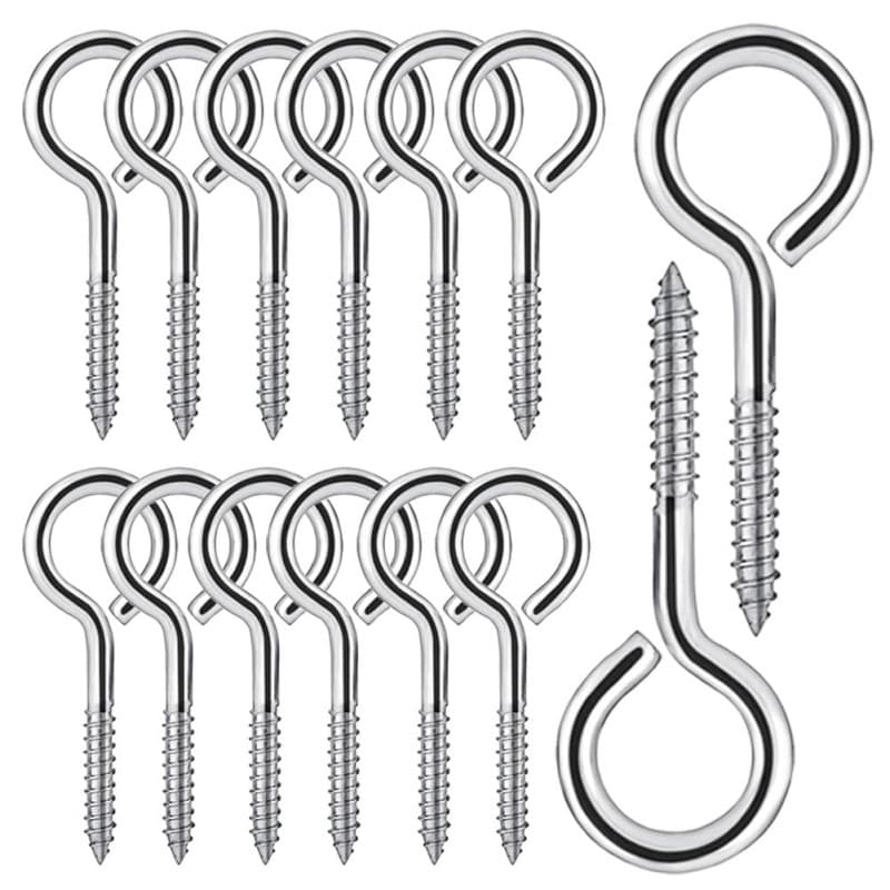20 Pièces M5 Piton à Visser en Acier Inoxydable 304 Vis Mouton Oeil Rond Auto Taraudeuse Vis à Anneau Crochets à Oeil Boulon à œ