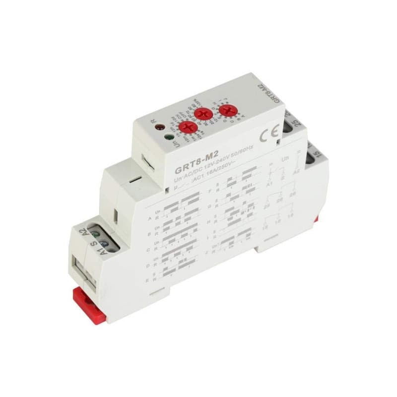 GRT8-M2 Relais de minuterie Relais de minuterie multifonctionnel 10 Fonctions Montage sur rail DIN NO NC 0.1s-10 Jours AC/DC 12V