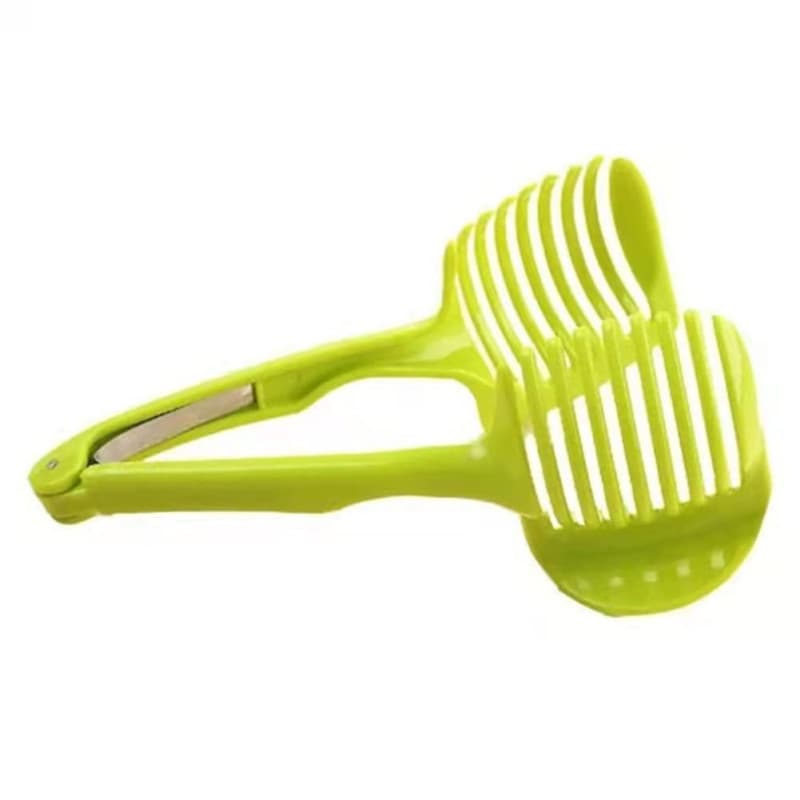 Multifonctionnel Trancheur de Citron Tomate Fruits Melon Coupe-Fruits avec Poignée Longue Pince À Nourriture Cuisine Outil (Vert