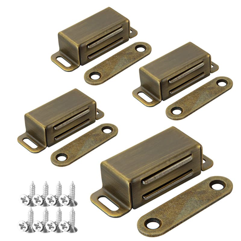 ASelected Lot de 4 loquets magnétiques en acier inoxydable pour petite porte d'armoire, tiroir, placard, placard - 8 kg - Solide