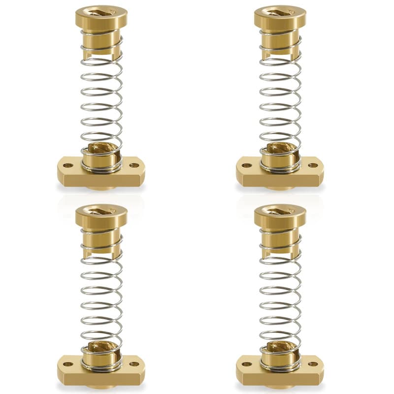 GZLCEU Lot de 4 écrous anti-retour T8 en laiton pour imprimante 3D Ender CR Tornado CNC Axe Z 8 mm Tige filetée Acme