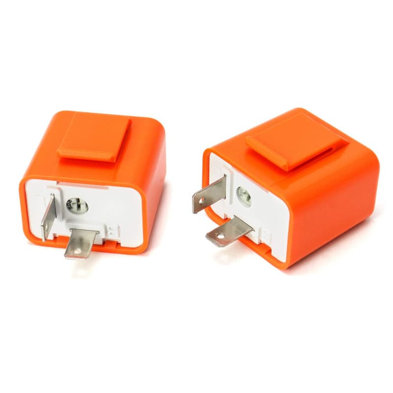 QWORK Universel 12V 2 Broches Relais de Clignotant, LED Flasheur Indicateur Réglable en Vitesse, 2 Pièces