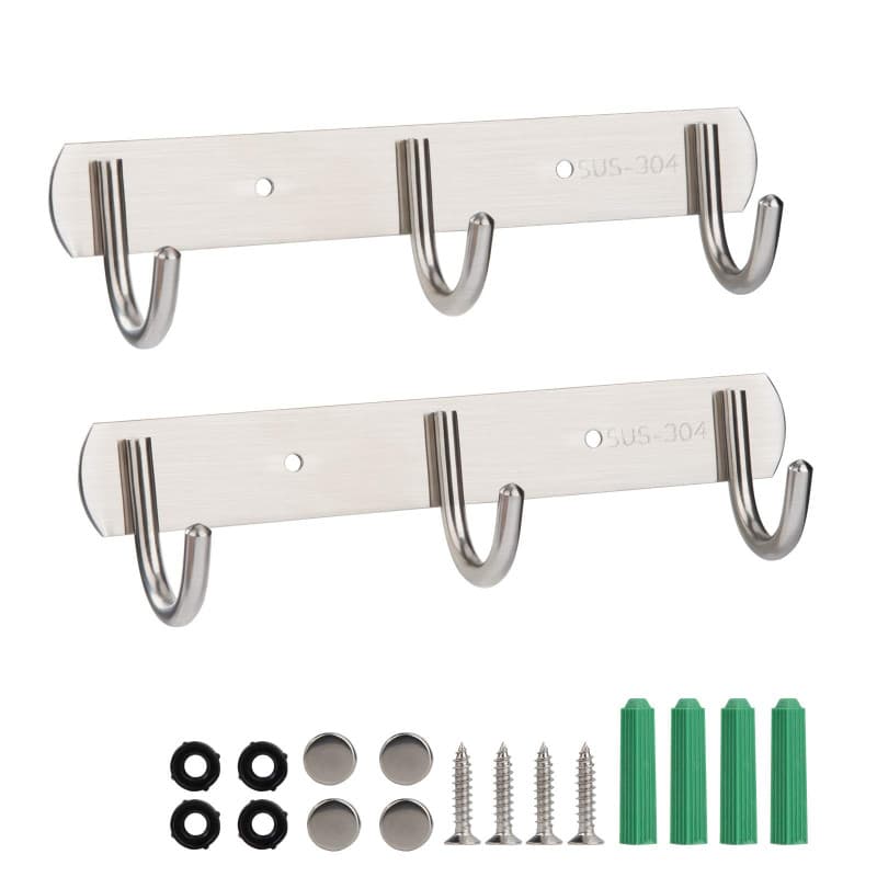MaoXinTek Porte Manteau Mural, 2pcs Patère à Crochets Murale, Portemanteau Mural en Acier Inoxydable pour Chambre Vestibule Sall