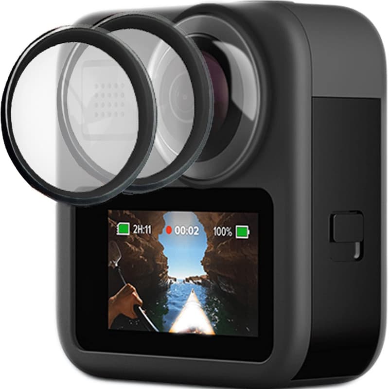 FitStill Lot de 2 protecteurs d'objectif pour caméra d'action Go Pro Max, haute transparence, dureté 9H, résistant aux rayures,