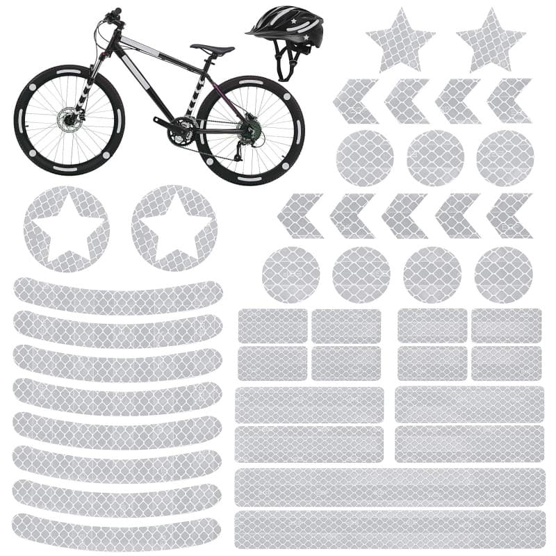 Peevisap 42 PIÈCES Autocollant Velo,Stickers Velo,Autocollant reflechissant,Bande reflechissante,Convient pour Les vélos, Les Ca