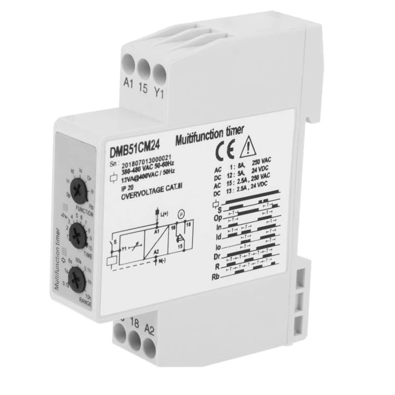 Relais temporisé, interrupteur à retardement du relais temporisé multi-tension à courant continu 24V et alternatif 24-240V avec