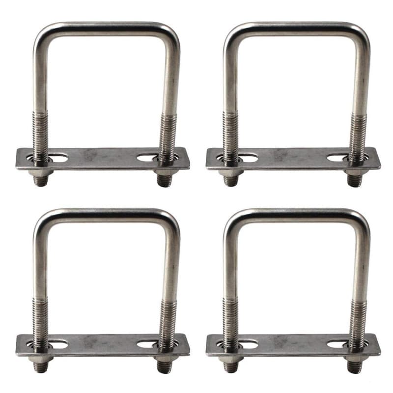 Lot de 4 boulons en U carrés M6 x 25 x 50 mm en acier inoxydable 304