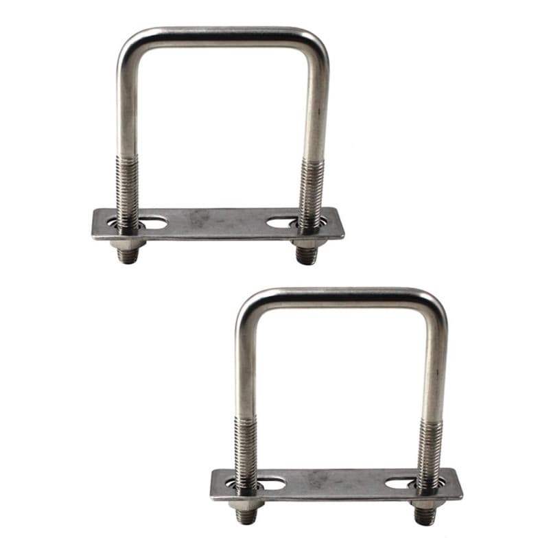 Lot de 2 boulons d'ancrage en U carrés en acier inoxydable 304 M8 x 55 x 85 mm