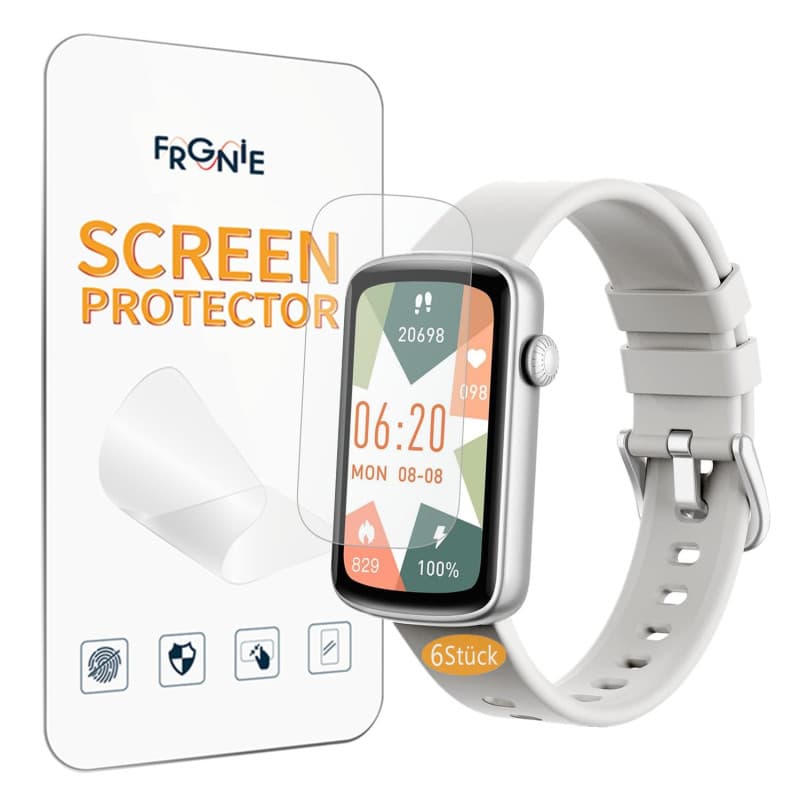 Frgnie Lot de 6 films de protection d'écran HD flexibles en TPU pour montre de fitness SHANG WING L2