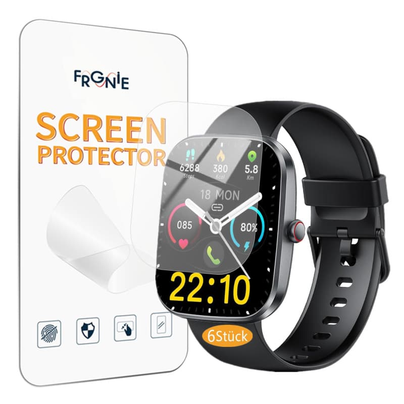 Frgnie Lot de 6 films protecteurs d'écran en TPU souple pour montre connectée Soudorv, Uaue, Csasan T70 1,91" (1,91") - Compatib