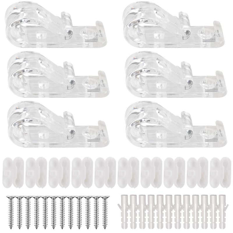 Rybtd 6 Sécurité des enfants crochet à clips en P transparent avec 10 Connecteur de chaîne de stores en plastique 12 Vis+12 Pili