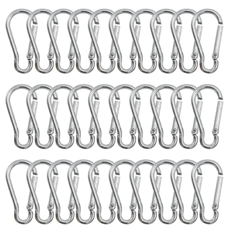 GeekerChip Lot de 30 Petit Mousqueton,Mousquetons en Aluminium Porte Clef Mousqueton,3.6 * 41 mm,pour Sac à Dos Laisse Chien Cam