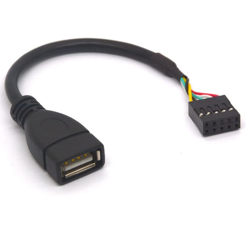 Tomost Lot de 2 câbles USB femelles pour carte mère 9 broches vers USB 2.0 type A femelle, USB femelle vers 10 broches USB Dupon