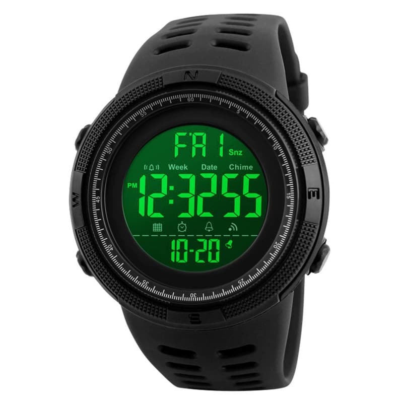 RSVOM Montre numérique de Sport pour Homme - 50M imperméables, Militaire Montres Bracelet pour Homme à Grand Visage Noir avec Al