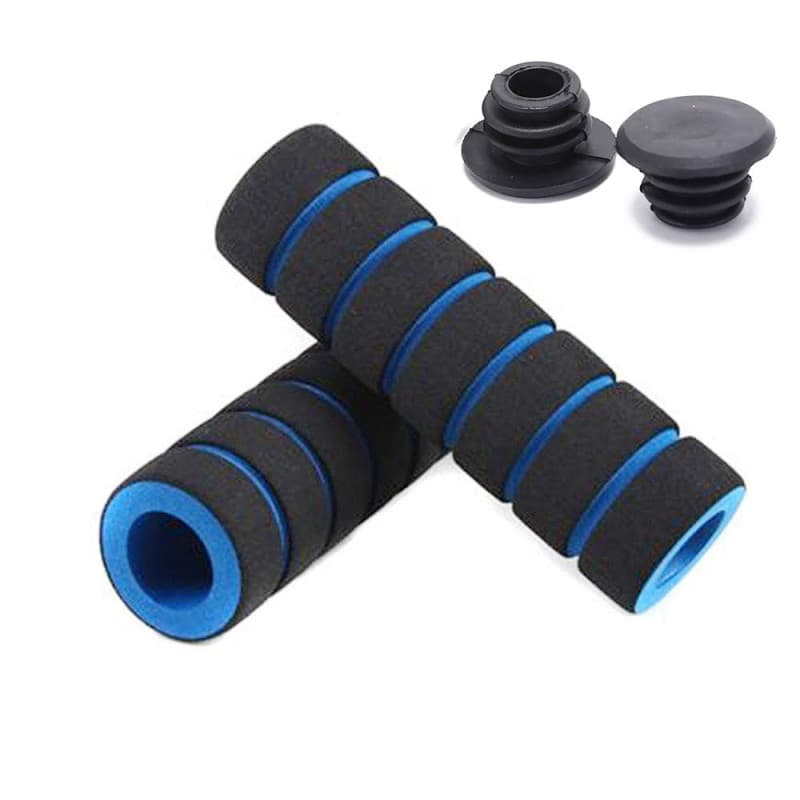 IKAAR 1 paire de poignées universelles de guidon de vélo 20 mm en mousse antidérapante, souple et antidérapante, avec embouts de