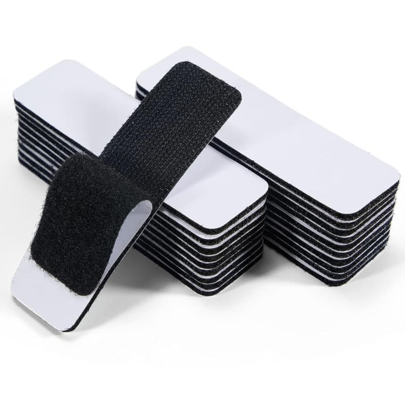 20 PC Scratch Autocollant Double Face 3 cm × 10 cm, double face avec fermeture pour tissu, fixation, organisation et rangement,