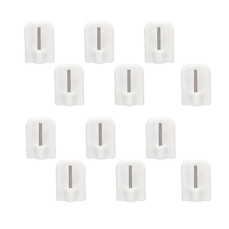 Lmyzcbzl Crochets Autocollants, 12 Pcs Crochets Auto-Adhésifs en Plastique, Accroche Rideau, Crochet Rideau Sans Percage, pour B