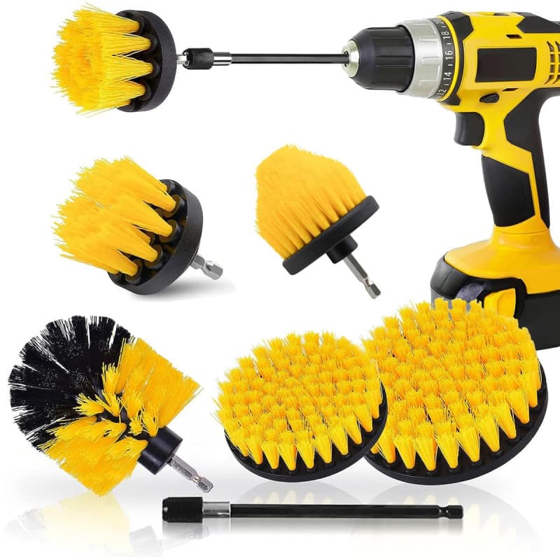 Sliva Lot de 6 brosses à récurer électriques avec extension longue pour nettoyer le sol, la moquette, le carrelage, les joints,