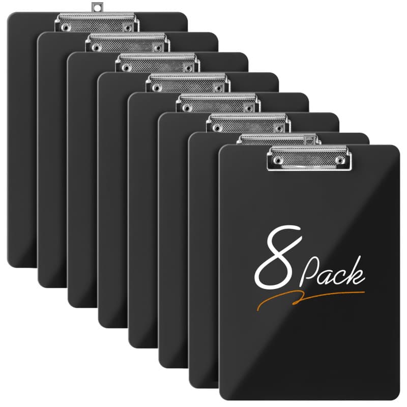 Lot de 8 Porte Bloc A4, Porte Documents a4 Avec Pince Métallique, Idéal pour Fournitures de Bureau : Bureaux, écoles, Cabinets M