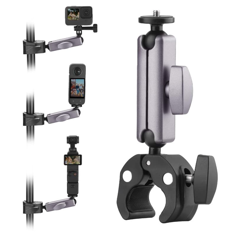 BRDRC Support de poignée de moto en aluminium pour appareil photo Insta360 X4 X3 Ace Pro Go 3S, pour DJI Osmo Pocket 3 2 Mobile