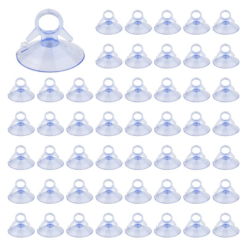Ventouse de 45mm Mini Ventouse 50 Pièces Carrosserie Ventouse en Plastique PVC Sans Crochets Ventouse Transparente en Caoutchouc