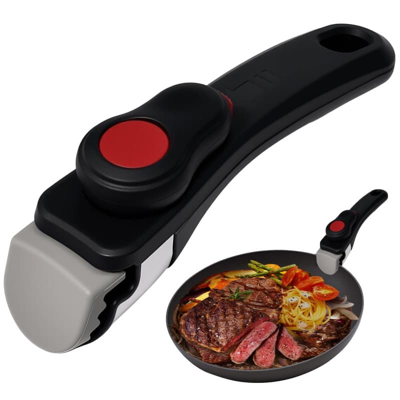 Byfoyif Poignée Casserole Amovible Clipsable, Poignée Amovible Universelle pour Poêle, Manche Poêle Universelle avec Bouche Dent