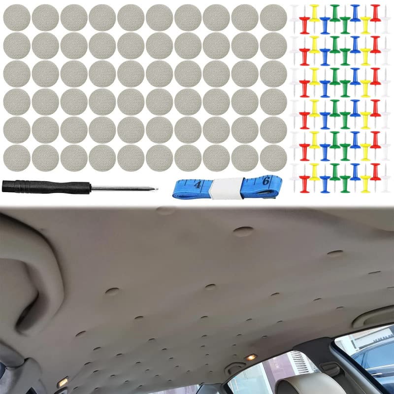 Réparation De Toit De Voiture, 60 pcs Retenue De Rivet Fixe, Bouton De Toit Fixation Tissu Vis Réparation De Toit Boucle De Capu