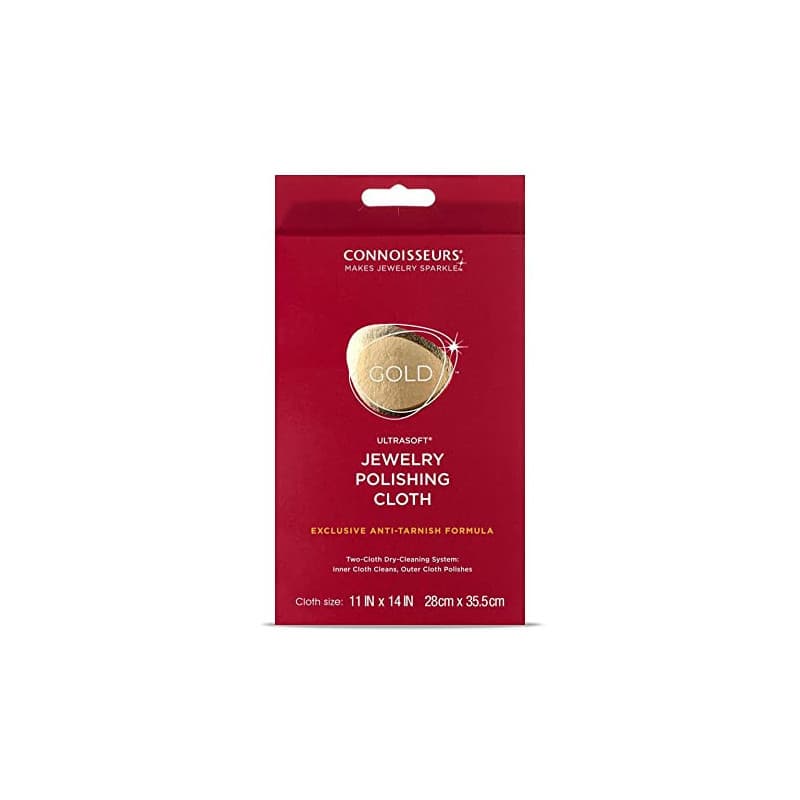 CONNOISSEURS Gold Jewellery Polishing Cloth | Chiffon de Nettoyage pour Bijoux pour Nettoyer Polir Brillance - 100% Fibre de Cot