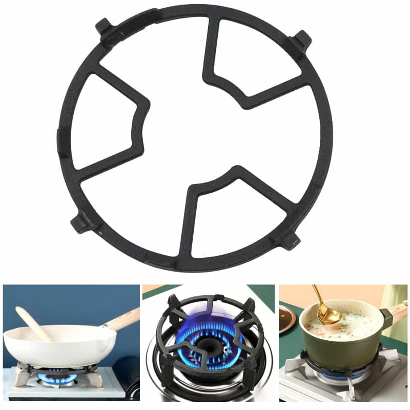 fuxunamz Plaques Cuisinière Gaz Support Anneau - 17,5cm Rond étagère Casserole En Fonte, Quatre/Cinq Griffes Cuisson D'adaptatio