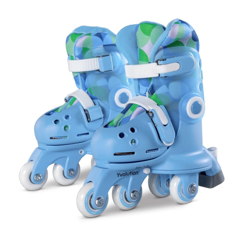 Yvolution Twista - Patins à roulettes évolutifs - Bleu - Taille 30-34 - Réglables de 4 roues en ligne en un clic - Unisexe