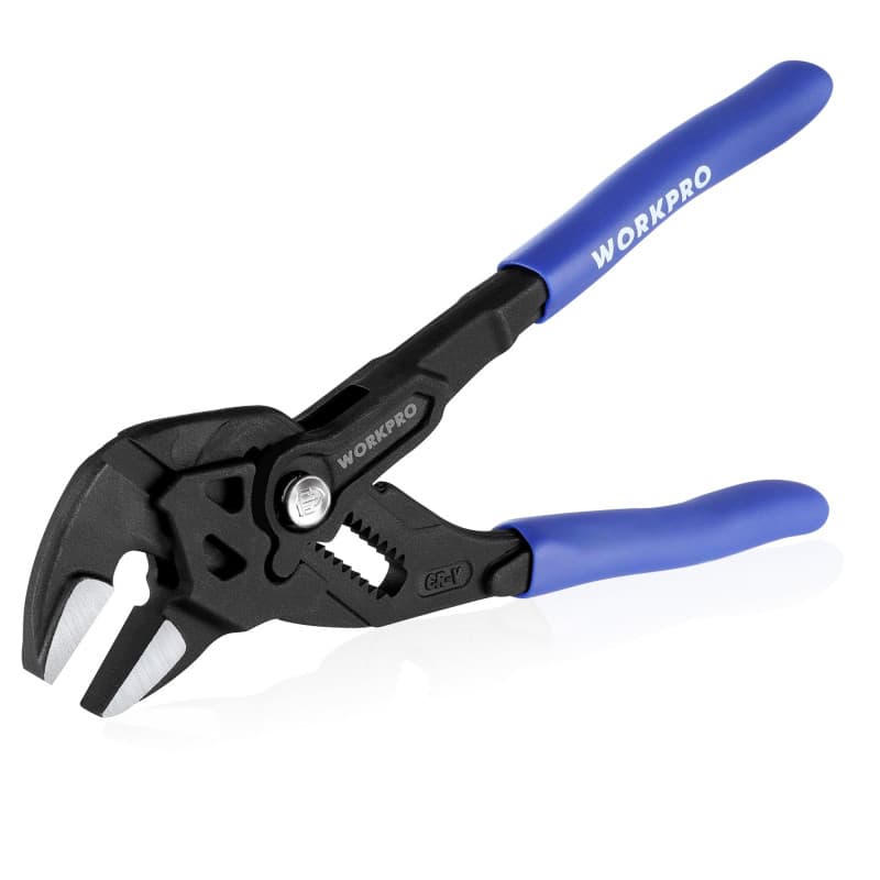 WORKPRO Clé à Pince 180 mm, Pince Multiprise en Acier Cr-V, Serrage Rapide, Ouverture Maximale de 40 mm, Pince-Clé Polyvalente p