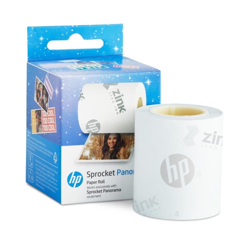 HP Sprocket Panorama 16,4' Rouleau de papier Zink (5 mètres) - Rouleau de papier photo instantané Zink Zero-Ink à dos collant, a