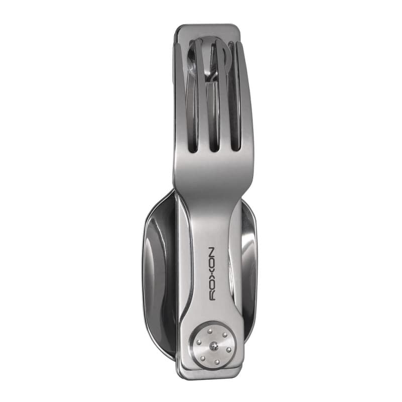 Roxon C2 couverts de camping, 2 en 1 couverts pliants amovibles avec fourchette et cuillère, pour le plein air, le camping, la r