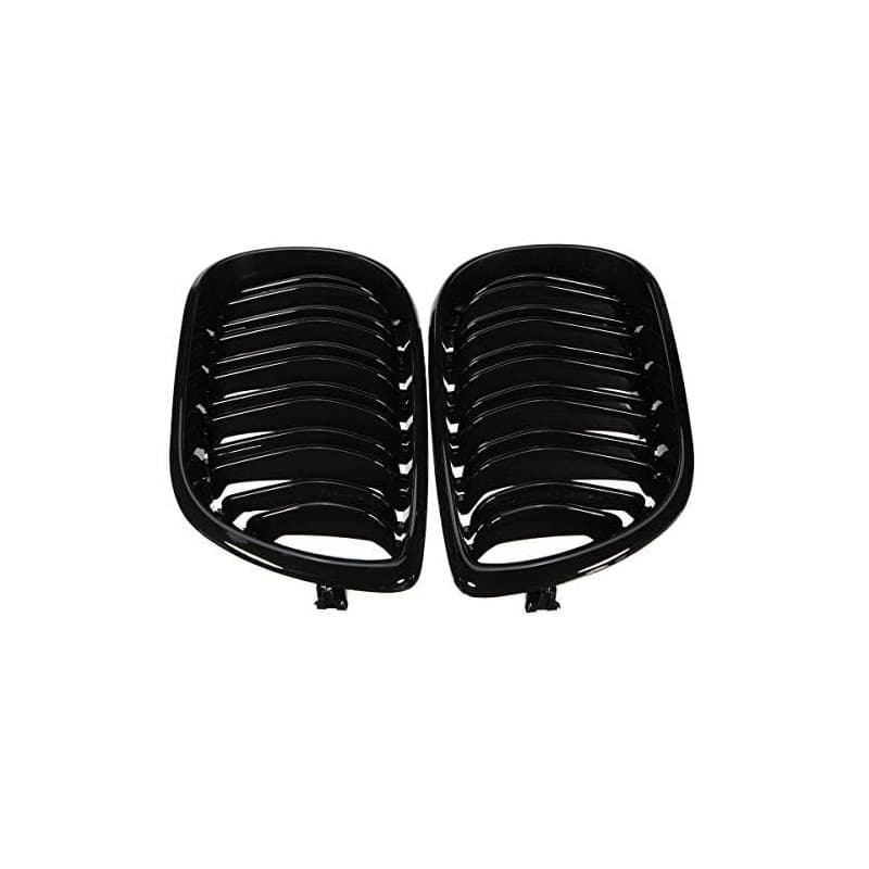 Viviance Grille double ligne Grille avant noire lustrée compatible avec BMW E46 4 PORTES Série 3 02-04