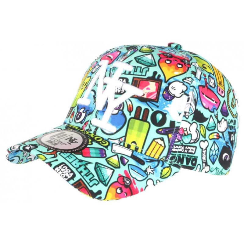 Hip Hop Honour Casquette Enfant Turquoise City Original Lisky NY Baseball de 7 à 11 Ans - Taille Unique - Vert